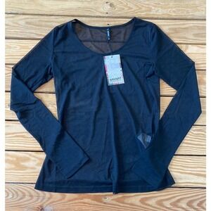 NWT Smash! Barcelona Long Sleeve Mesh Jupiter Top Small Women’s Black Pullover